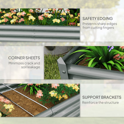 Raised Garden Bed Galvanized Steel 180 x 90 cm