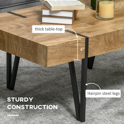 Rustic Rectangle Coffee Table Hairpin Legs