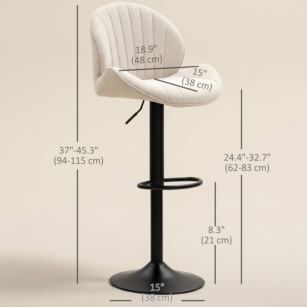 Swivel Bar Stools Adjustable Height Set of 2
