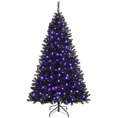 6ft Pre-lit Black Christmas Tree — Purple LED Lights