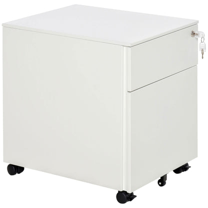 Lockable mobile steel office filing cabinet