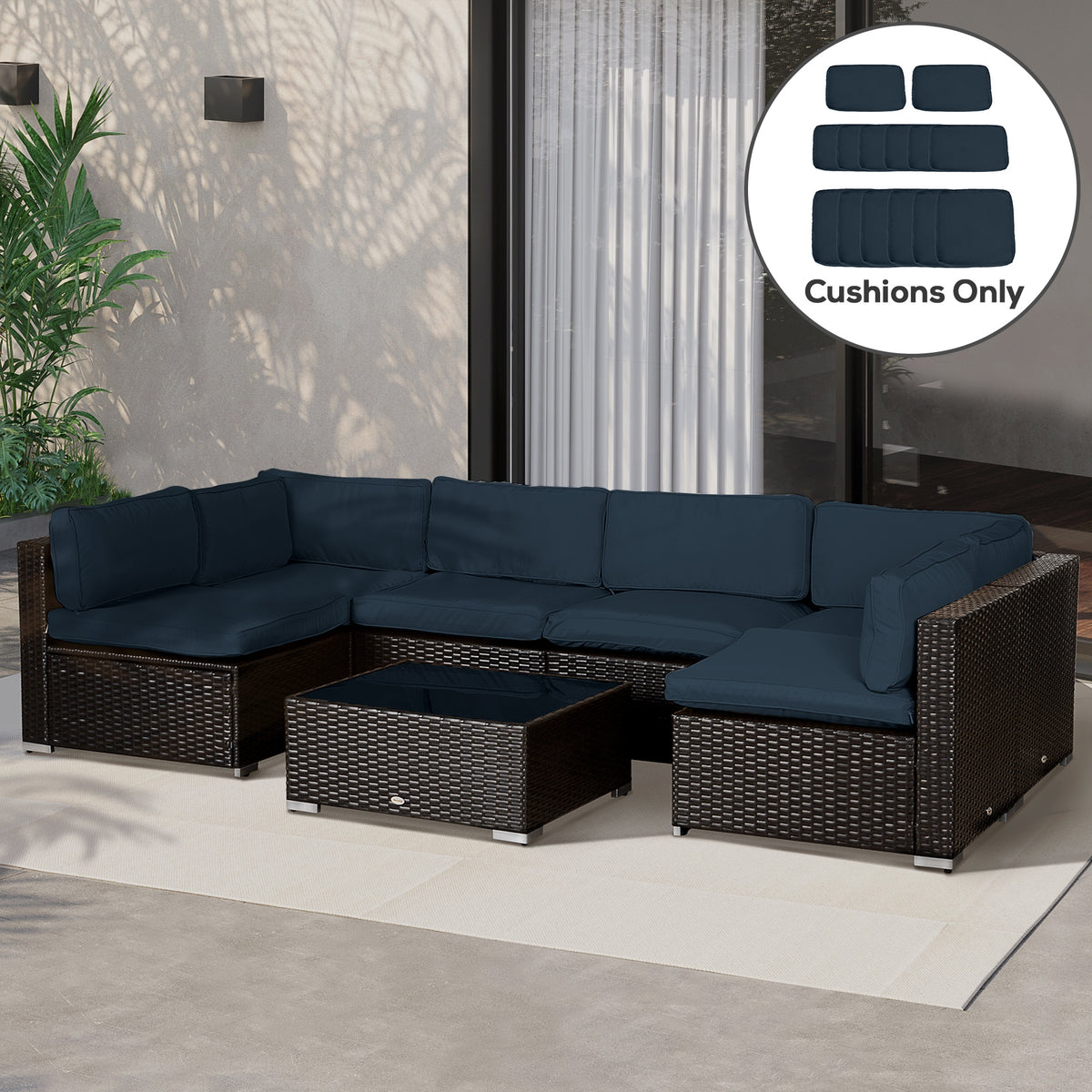 Patio cushion covers set 14 pieces polyester