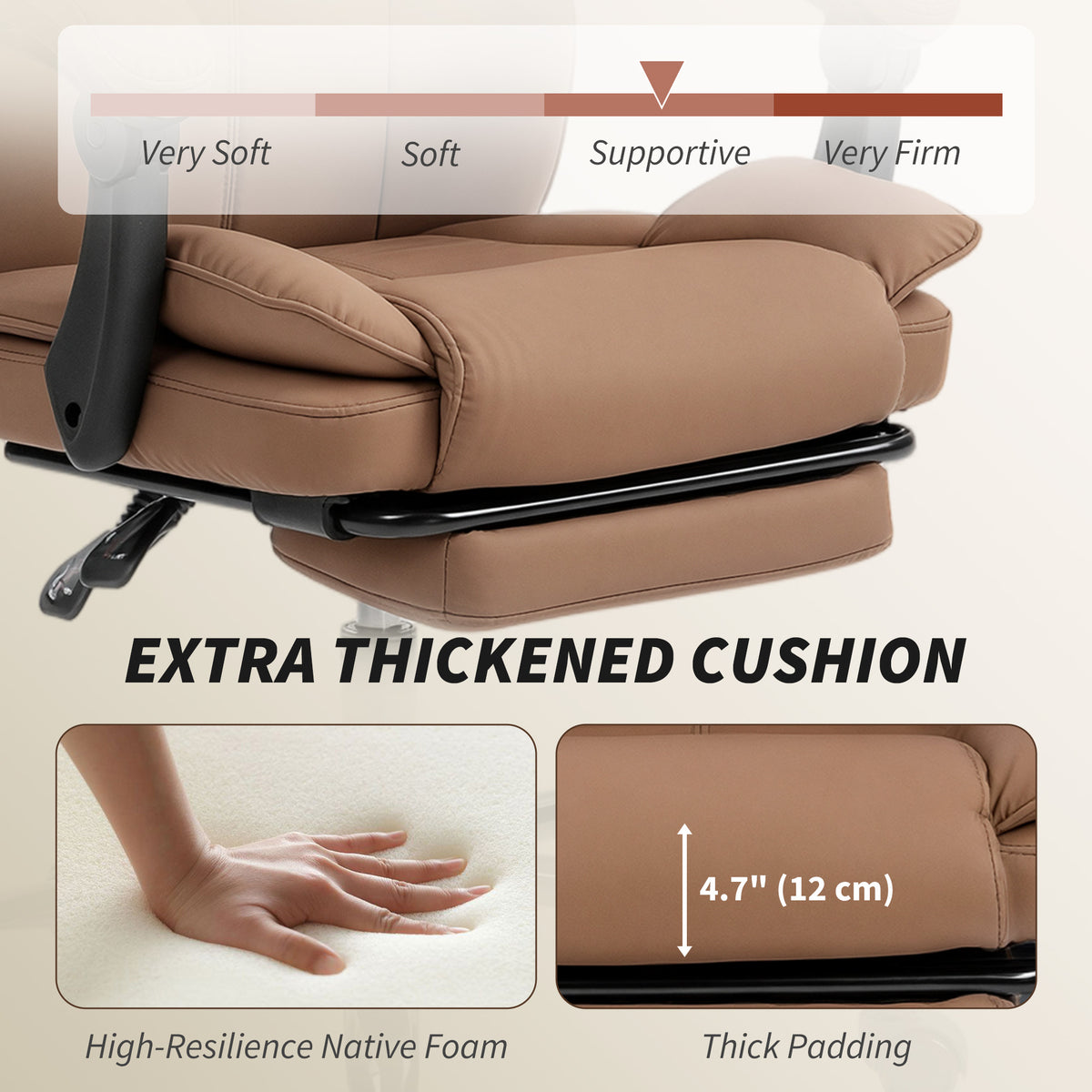 Ergonomic reclining office chair with footrest