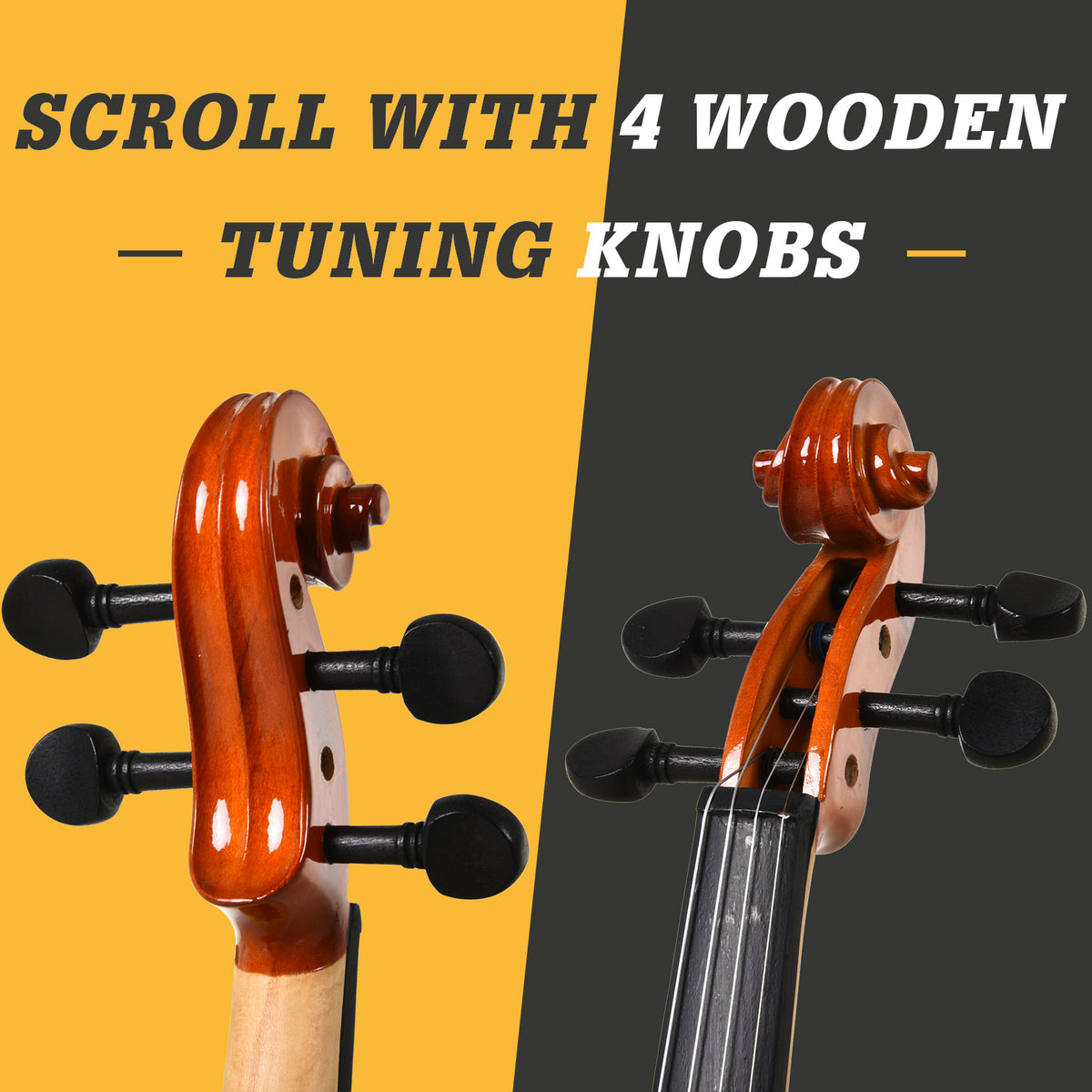Acoustic 4/4 Full Size Violin Kit for Beginners