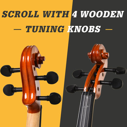 Acoustic 4/4 Full Size Violin Kit for Beginners