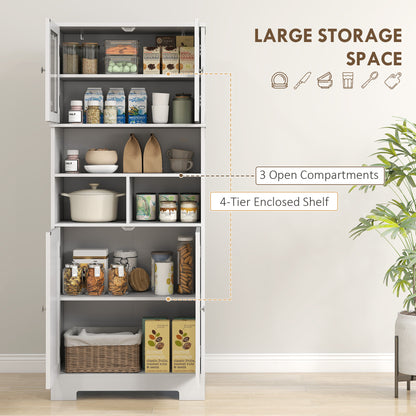 Armario de cocina independiente con puertas de cristal
