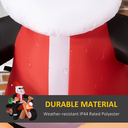 Decoración inflable navideña de Papá Noel en moto de 5,5 pies