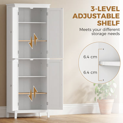 Freestanding Narrow Bathroom Storage Cabinet with Adjustable Shelves
