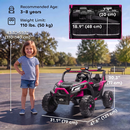 24V 2-Seater Kids Ride On Truck Car — Remote Control