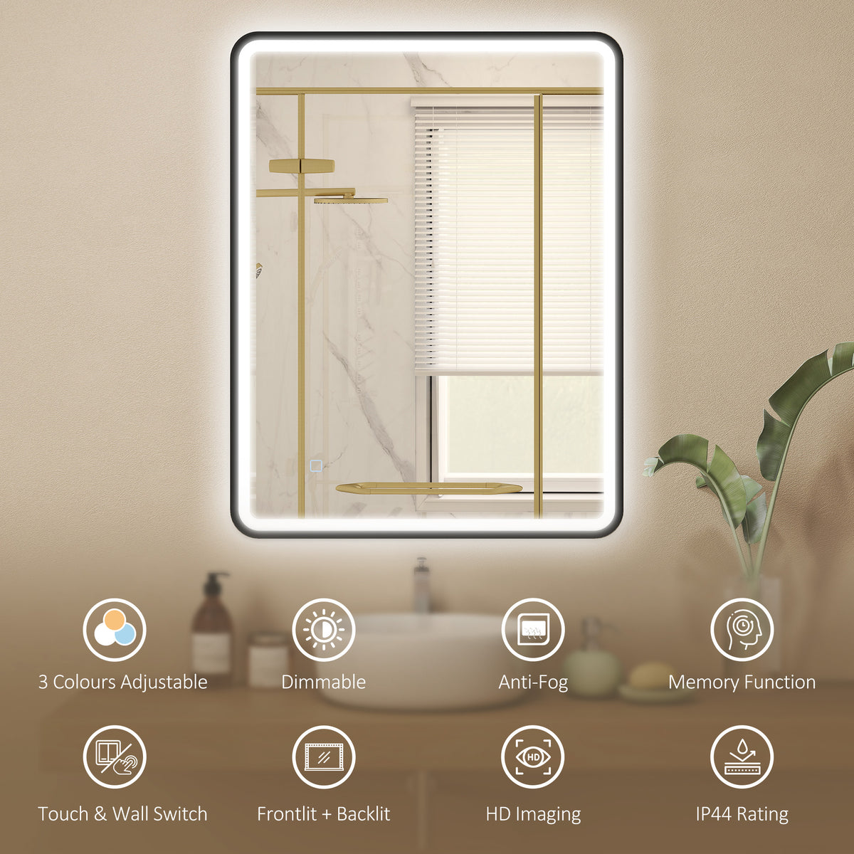 LED Bathroom Anti-Fog Mirror