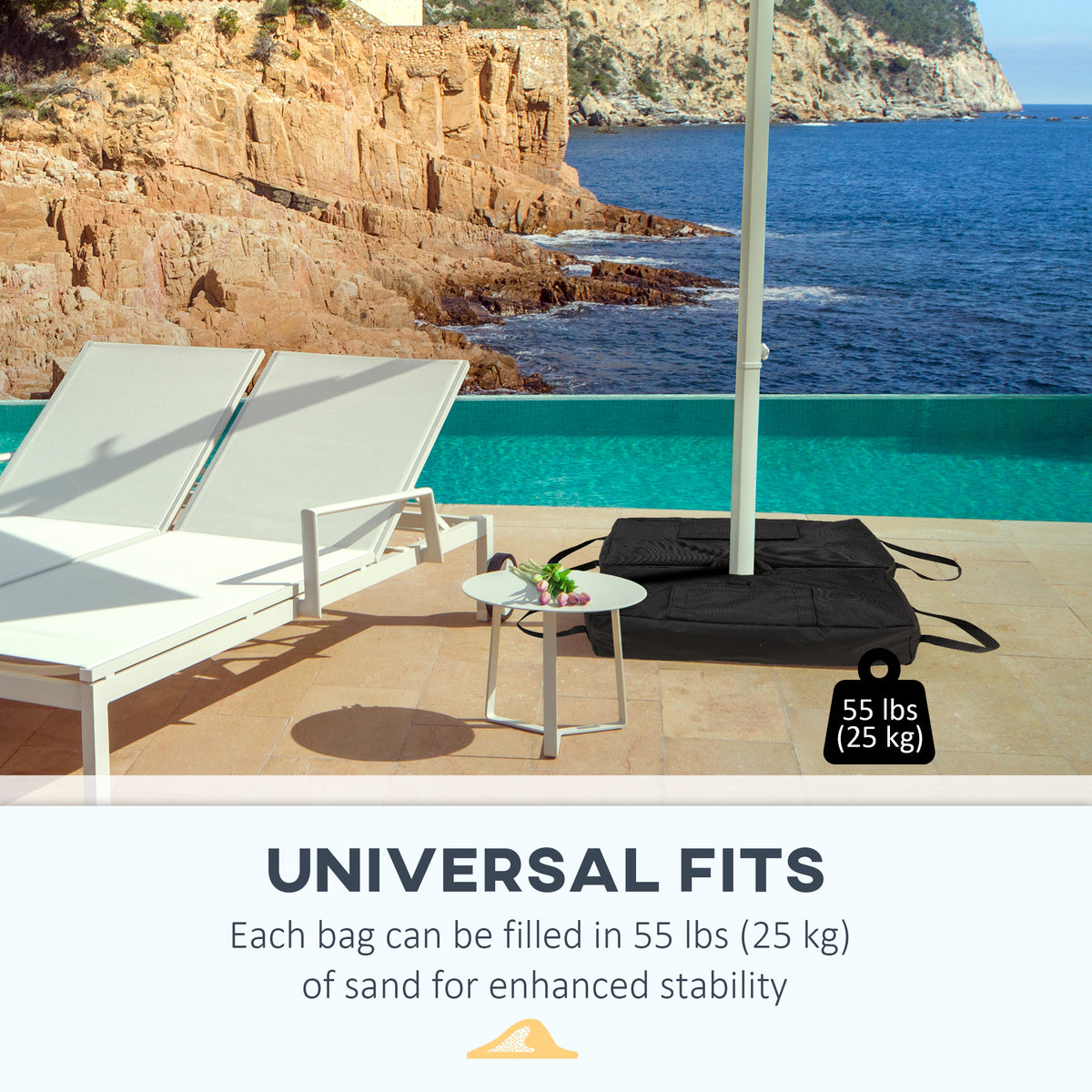 Patio Umbrella Weight Bags, Set of 2