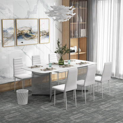 Sillas de comedor modernas de cuero sintético — Lote de 6