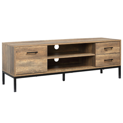 Modern TV stand with storage and open shelves