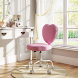Heart back office chair linen fabric