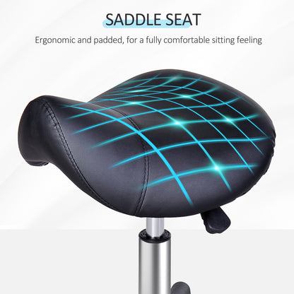 Ergonomic Saddle Stool Rolling Swivel with Wheels