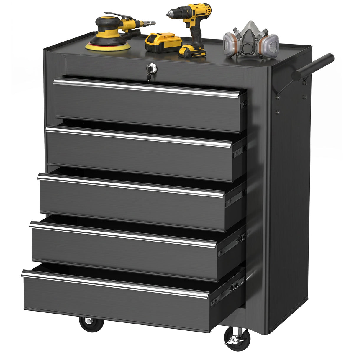 Rolling Tool Chest 5 Lockable Drawers