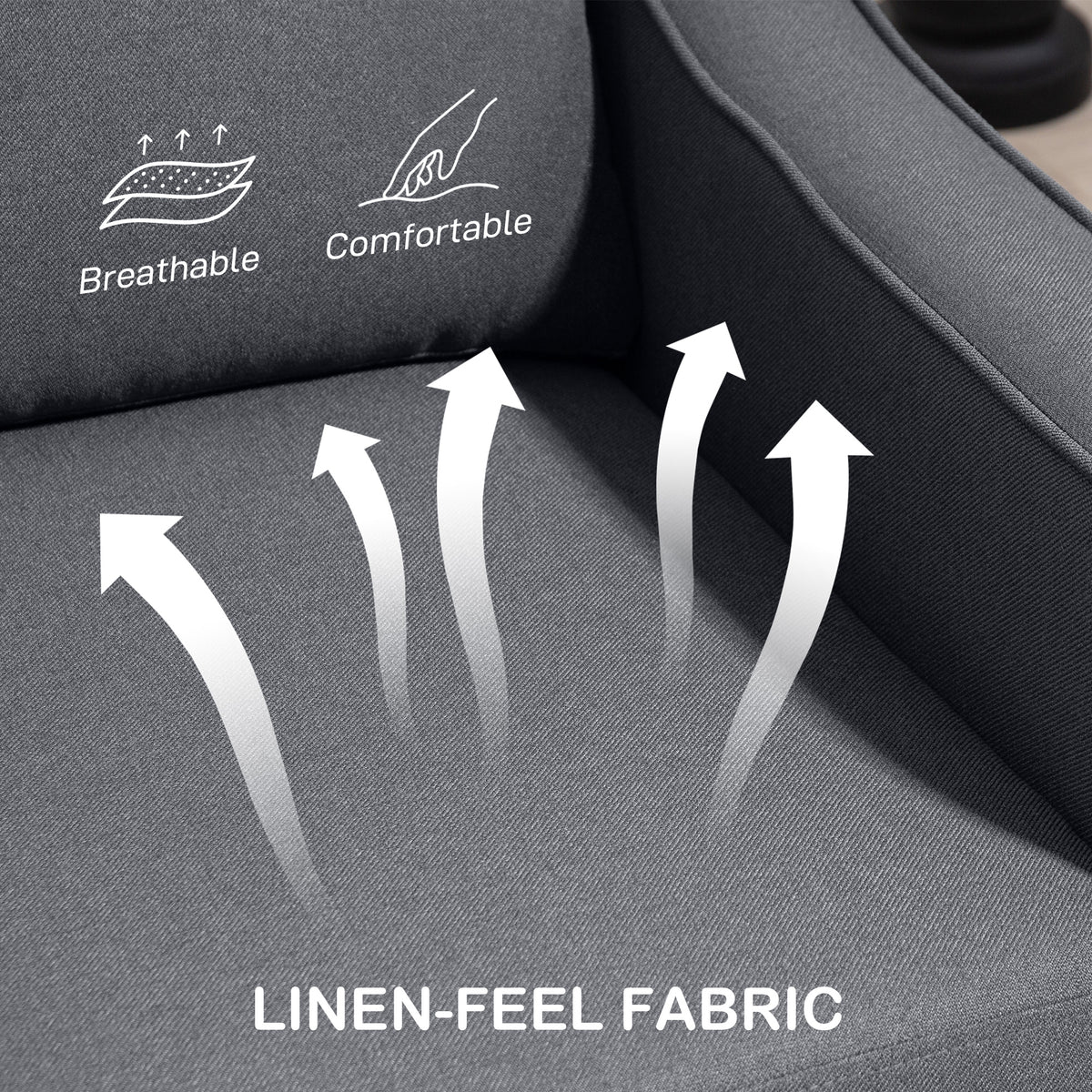 Modern Loveseat with Pocket Springs and Thick Padding