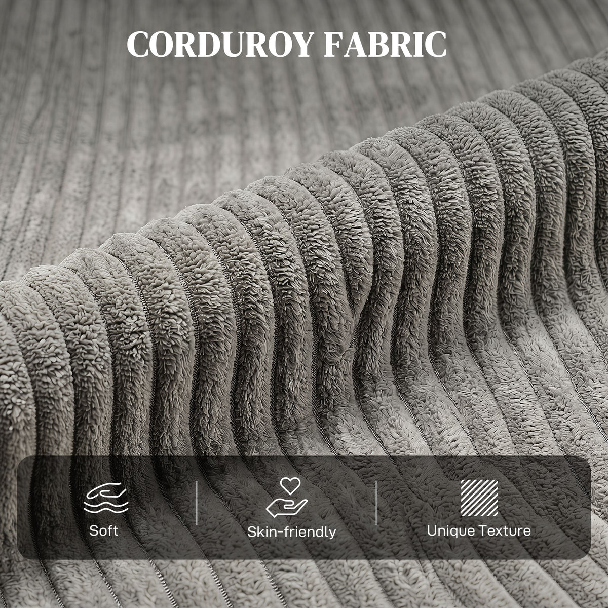 Manual Push-Back Recliner Chair in Corduroy