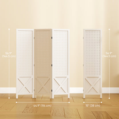 Room Divider Folding 3 Panel Pegboard Screen 56.9 inches
