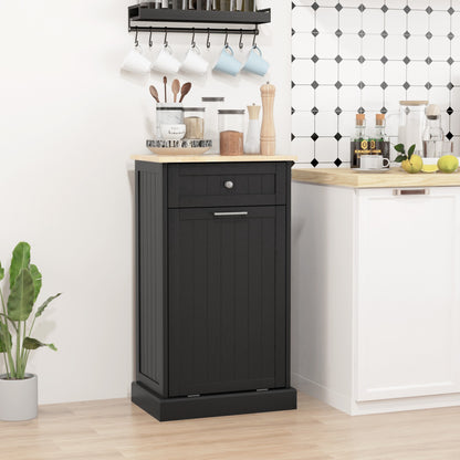 Tilt-Out Trash Cabinet with Drawer