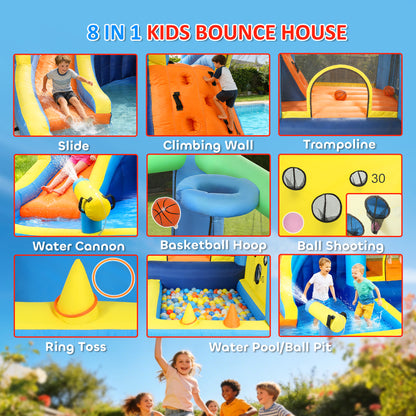 Bouncy Castle for Kids with Slide and Pool