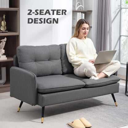 Loveseat Sofa Button Tufted Linen S Spring