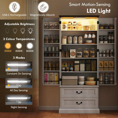 Aparador de cocina con luz LED con sensor