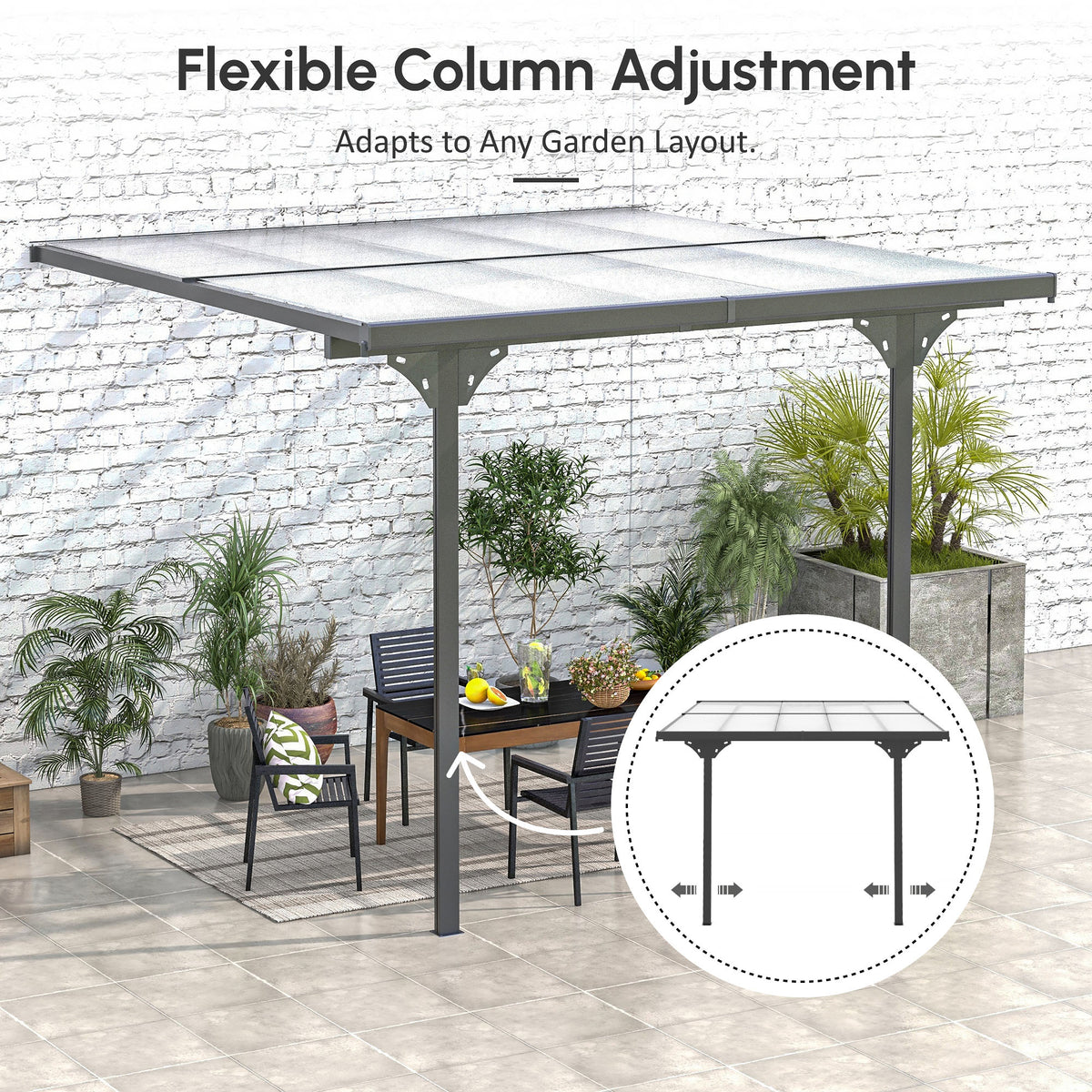 Outdoor hardtop pergola gazebo 10' x 10' — aluminum
