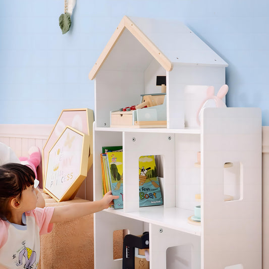 Toy storage organizer cabinet 3-tier bookshelf