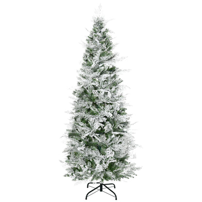 Flocked Pencil Christmas Tree 517 Branches — Green