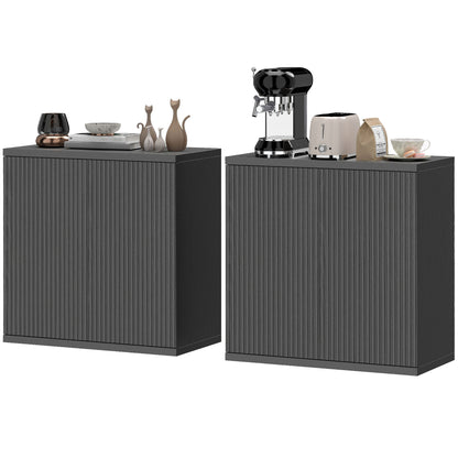 Sideboard Buffet Cabinet Fluted Push-to-Open Doors
