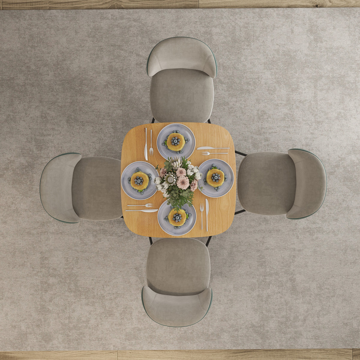 Modern wooden dining table