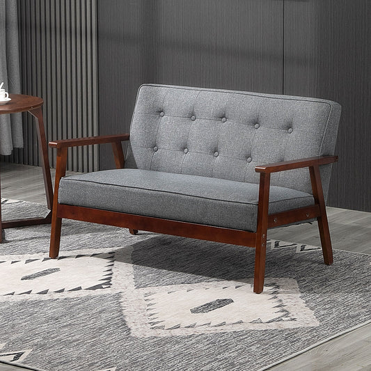 2-Seat Button Tufted Upholstered Loveseat