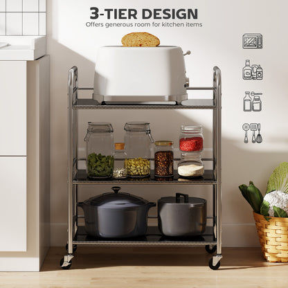 4-Tier Stainless Steel Rolling Utility Cart