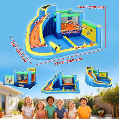 Bouncy Castle for Kids with Slide and Pool