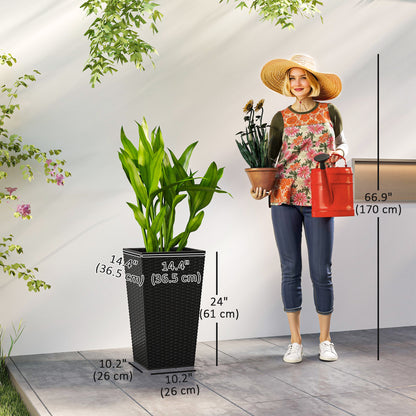 Juego de 3 maceteros altos para exterior e interior