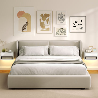 Floating smart LED bedside table — Set of 2