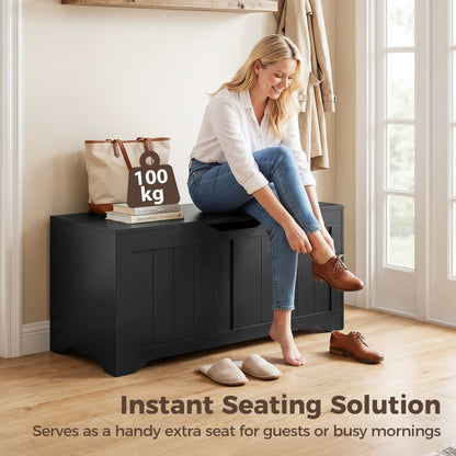 Lift-Top Storage Bench with Safety Hinges