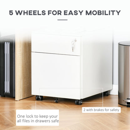 Lockable mobile steel office filing cabinet