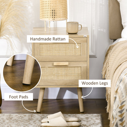 Nightstand Set Boho Design 2 Drawers Set