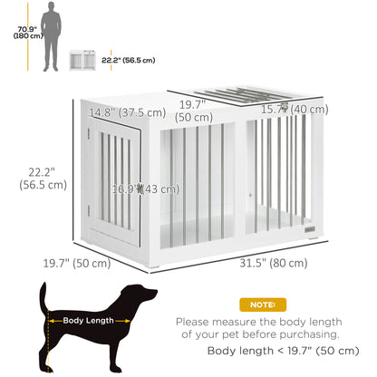 Dog crate furniture medium size double door 31.5 inch