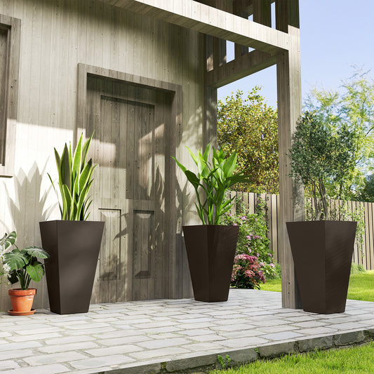 Set of 3 Square Garden Planters 28 inches