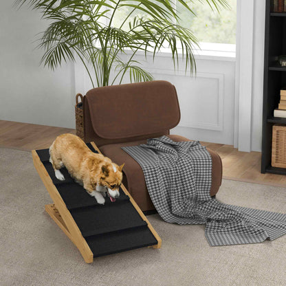 Escalera ajustable para perros de madera de pino