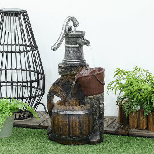 3-Tier Rustic Waterfall Fountain — Grey