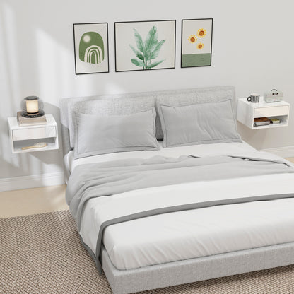Floating bedside tables wall-mounted — Set of 2