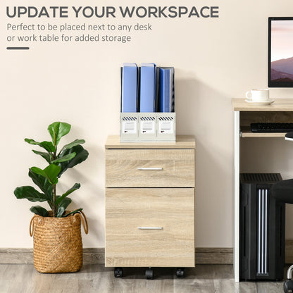Mobile Filing Cabinet 2 Drawers on Wheels