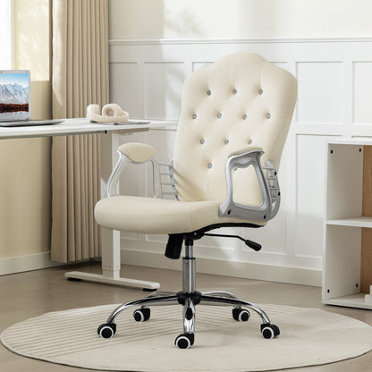 Office chair velvet tufted adjustable swivel task