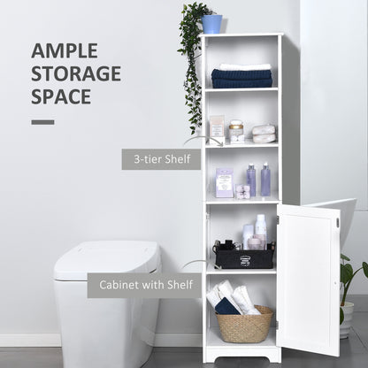 Tall freestanding bathroom storage cabinet