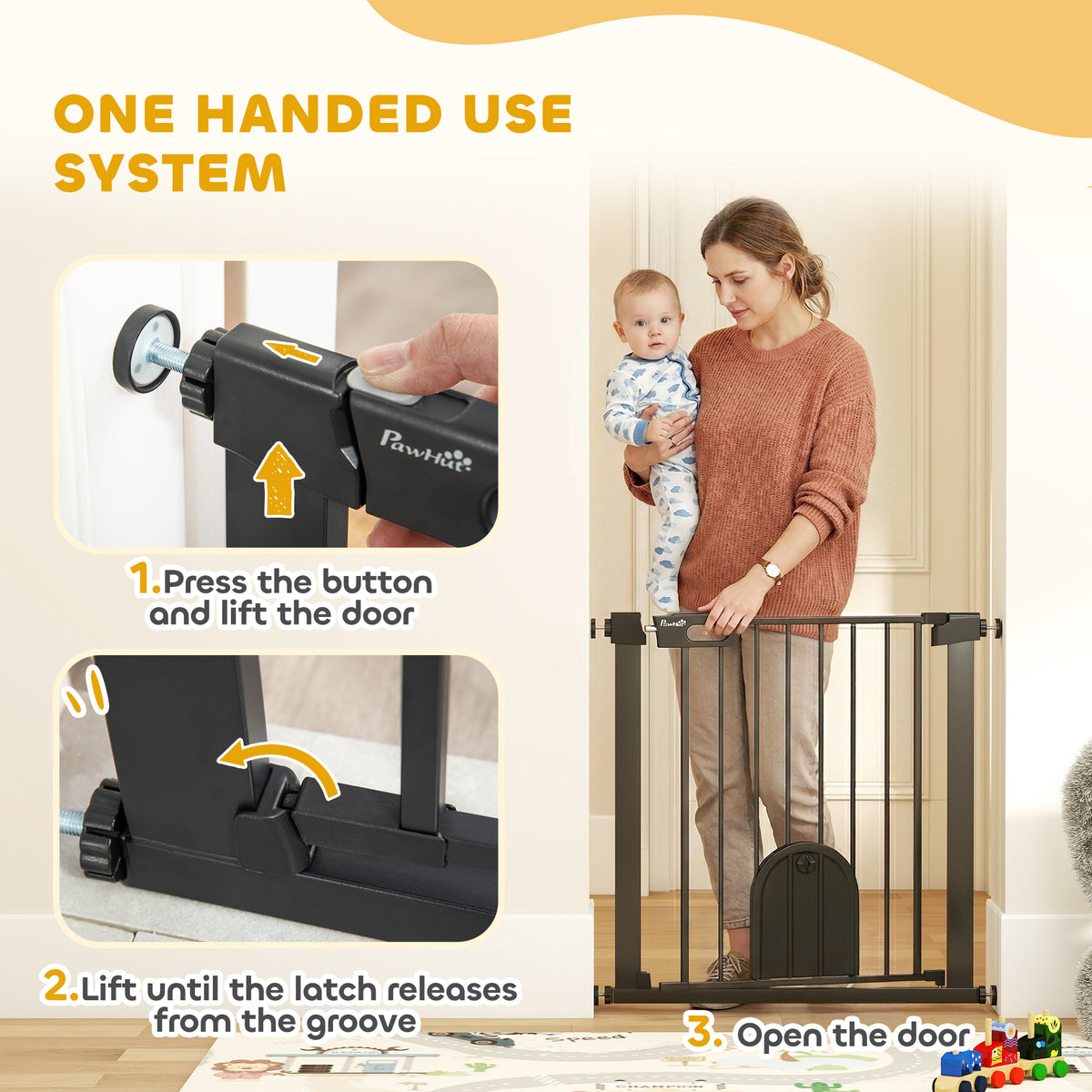 Pet Safety Gate with Walk-Through Door