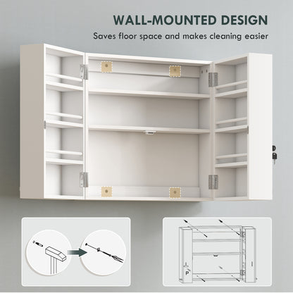 Wall mount lockable medicine cabinet